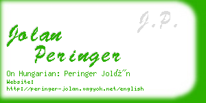 jolan peringer business card